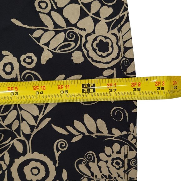 Ann Taylor LOFT Petites Wrap Dress Size 6P Black Taupe Floral Print Mid Length - Picture 6 of 16